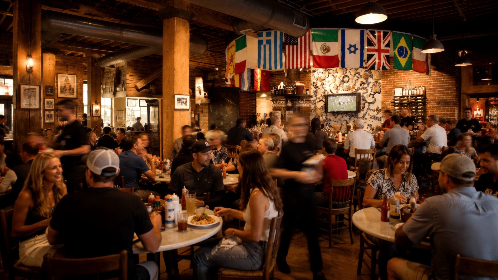 A full dining room mid-service